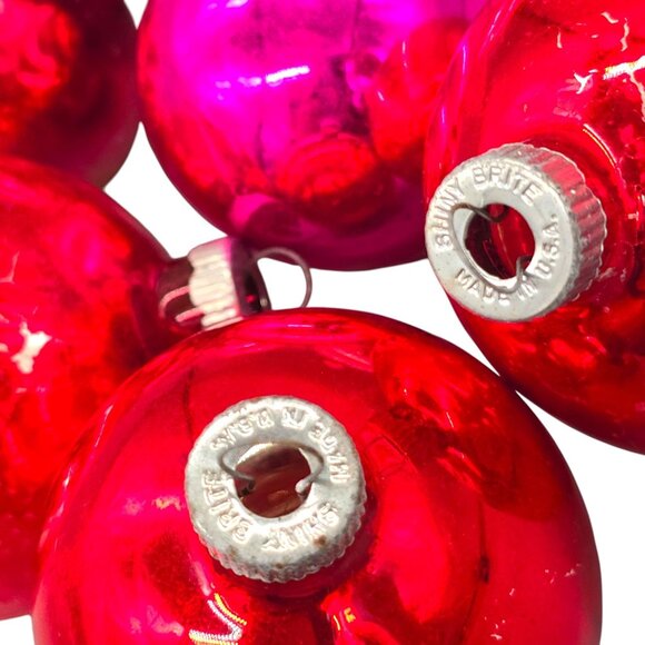 Set Of 7 Shiny Brite Christmas Tree Mercury Glass Ornament Vintage - Picture 7 of 16